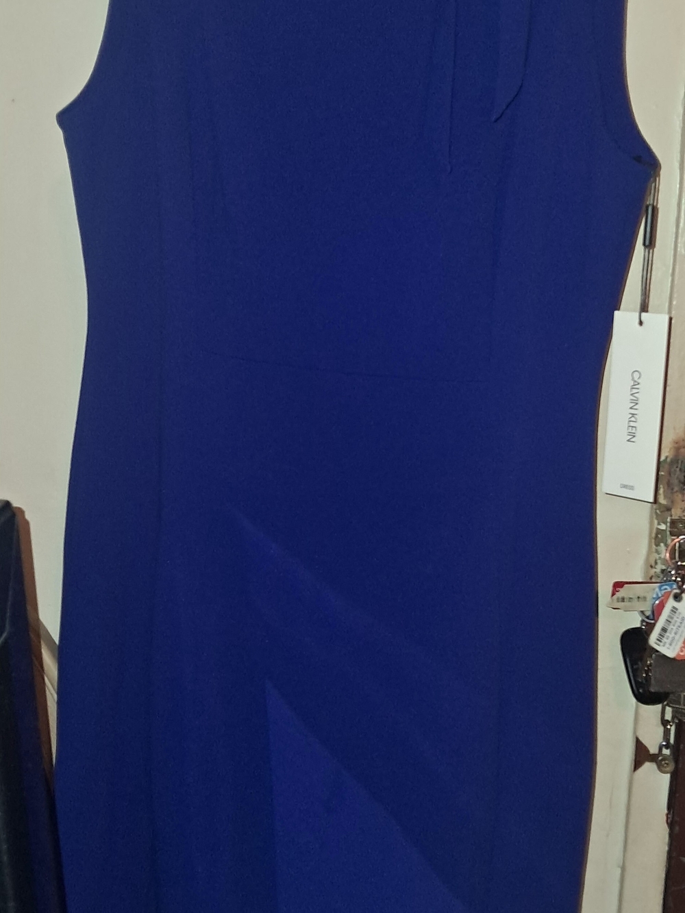 Calvin Klein Sleeveless Cobalt Blue Midi Sheath Dress